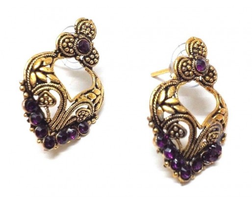 Golden Oxidized Women Earring Bali Jhumka Jhumki Jewelry PushBack Classy Gift 59